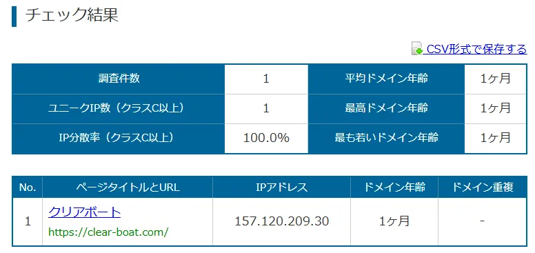 クリアボートのサイトドメイン