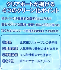 クリアボートのサイト画面